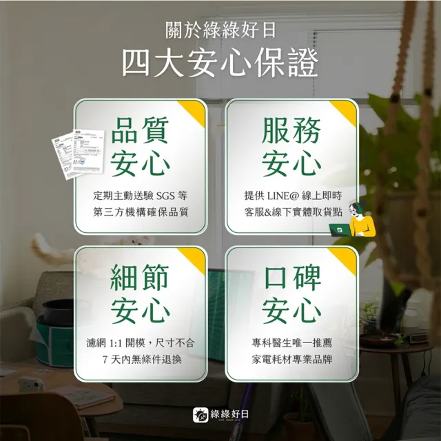 【Have Green Days 綠綠好日】適用 LG 超級大白 AS601HWG0 AS101DSS0 651DSS0 HEPA抗菌濾芯 濾網