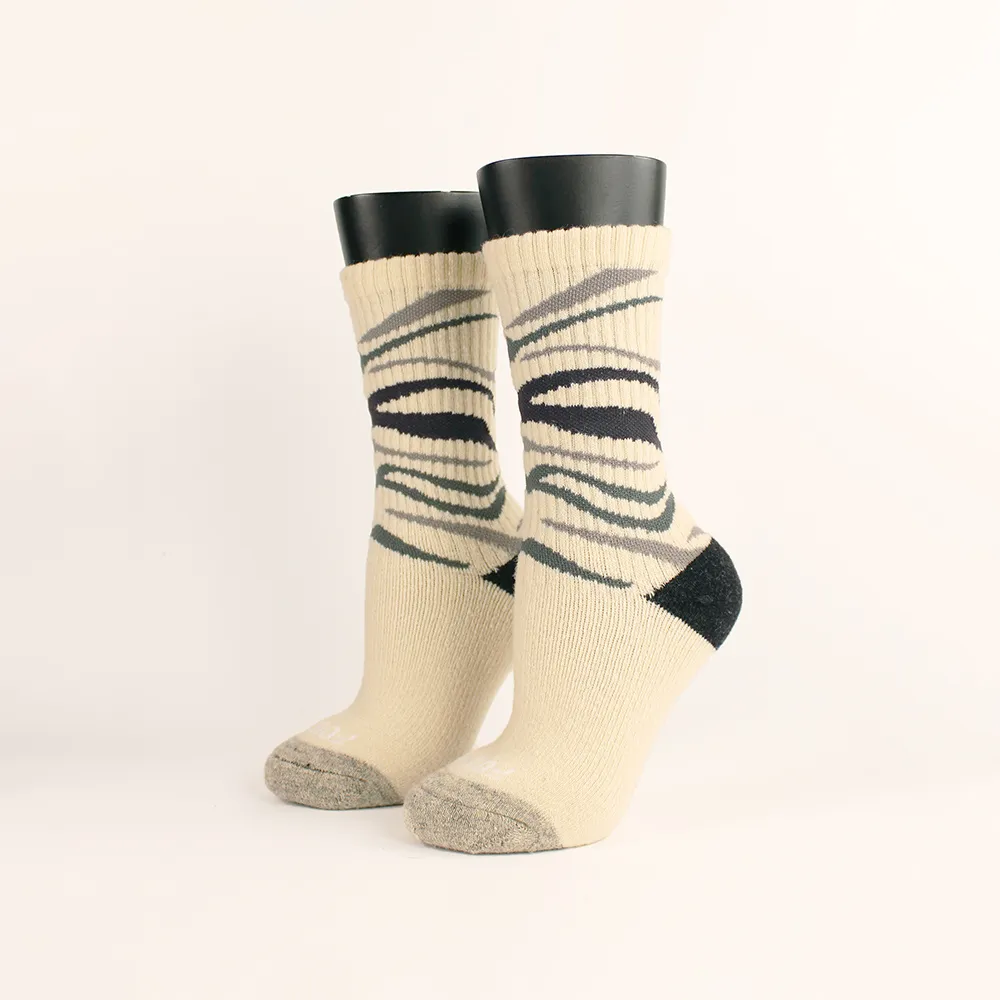 【FOOTER】2入組-斑馬•斑馬登山羊毛襪(K187M/L/XL)-保暖襪 除臭襪  羊毛厚襪