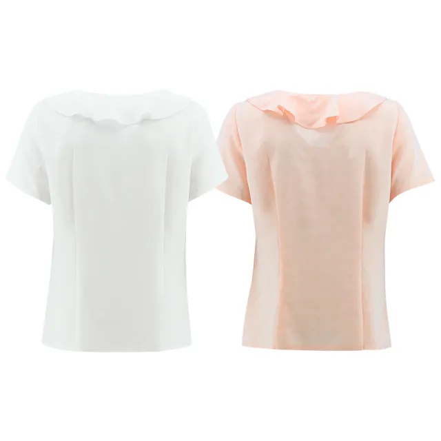 【ILEY 伊蕾】交叉荷葉領排釦縲縈上衣(兩色；M-XL；1232021036)