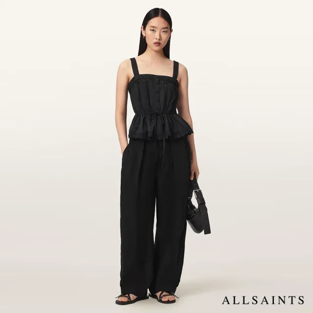 【ALLSAINTS】GWEN 蕾絲細肩上衣-黑 W008PF(合身版型)