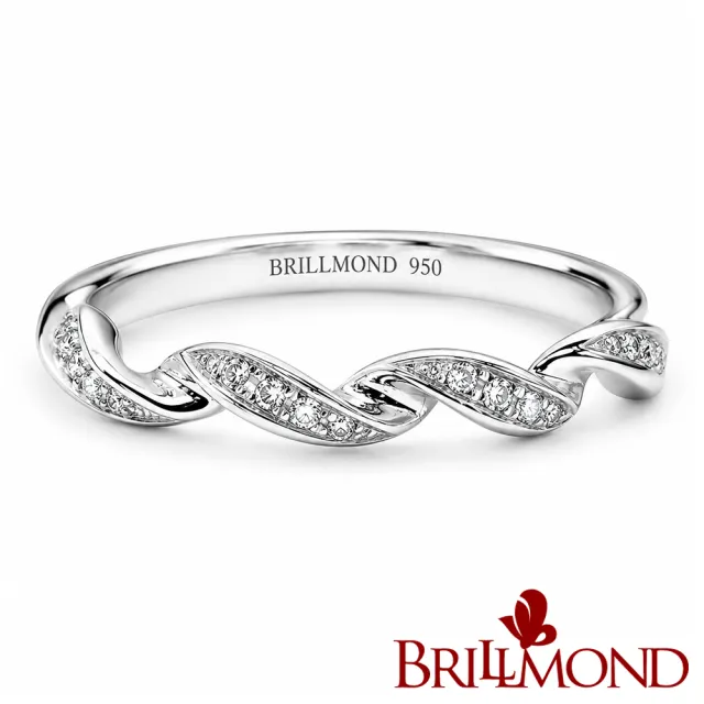 【BRILLMOND】天然鑽石 PT950鉑金 波光線戒