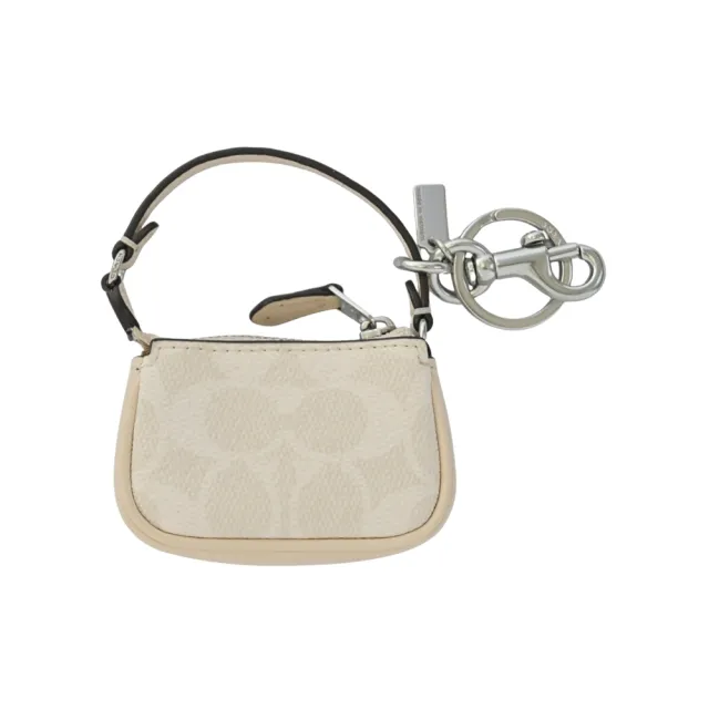 【COACH】立體造型鑰匙圈掛飾(粉筆白/C LOGO PVC/MINI NOLITA)