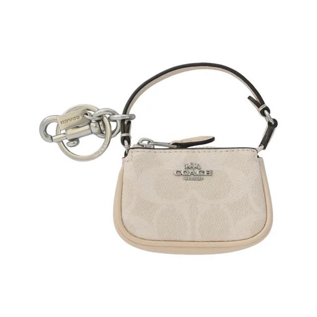 【COACH】立體造型鑰匙圈掛飾(粉筆白/C LOGO PVC/MINI NOLITA)