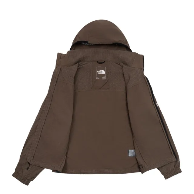 【The North Face】北面男款棕色WindWall防風防曬可收納連帽外套｜8ENF1OI