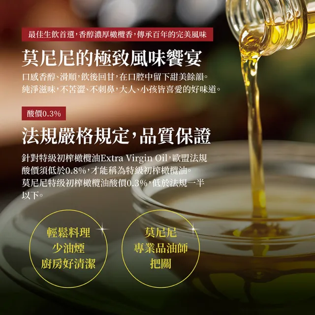 【Monini】莫尼尼特級初榨橄欖油200ml噴瓶(可生飲/出廠酸價0.3%/義大利市佔第一名)