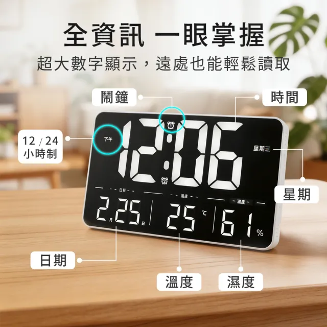 【KINYO】LED萬年曆遙控電子鐘 數字鐘 鬧鐘(日期 星期 溫溼度顯示 遠端遙控 TD-3031)