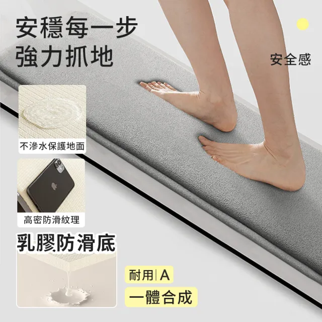 【QLZHS】浴室吸水地墊 40*60CM 透氣止滑地墊 速乾地墊 廚房防油地墊 家用衛生間腳踏墊 玄關地墊