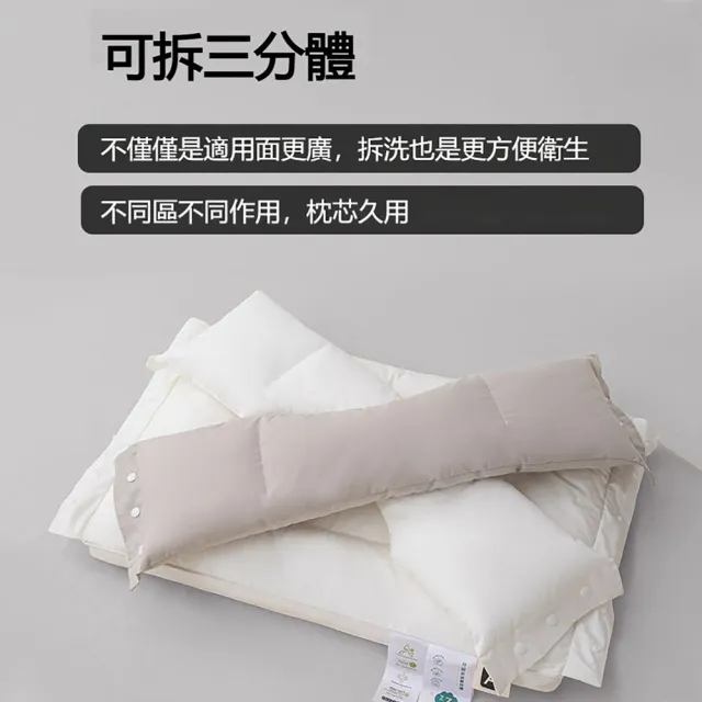 【AOAO】日式O型三合一立體護頸羽絲枕 反牽引護頸枕定位枕 可拆洗枕頭芯 助眠枕頭