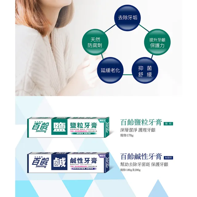 【Smiling 百齡】鹽粒牙膏170g(12入)