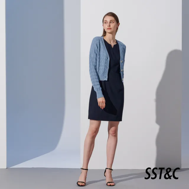 【SST&C】女裝 寶寶藍簍空針織外套8662304002(換季55折)