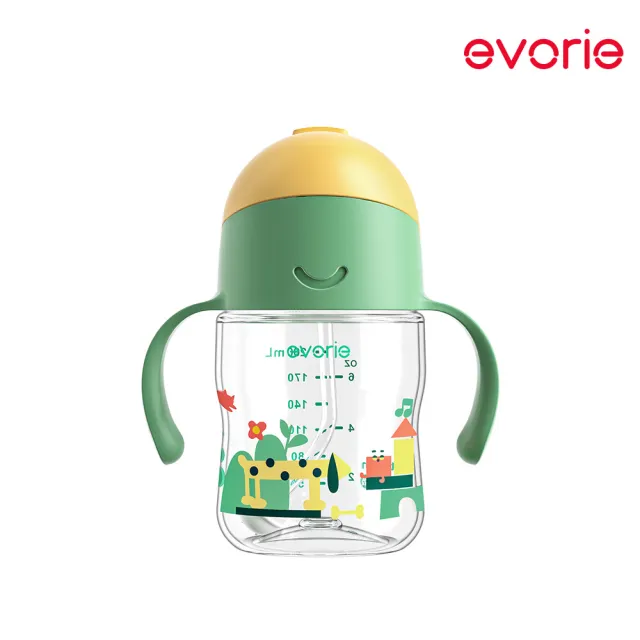 【Evorie】Tritan 200mL 學習吸管水杯2入組