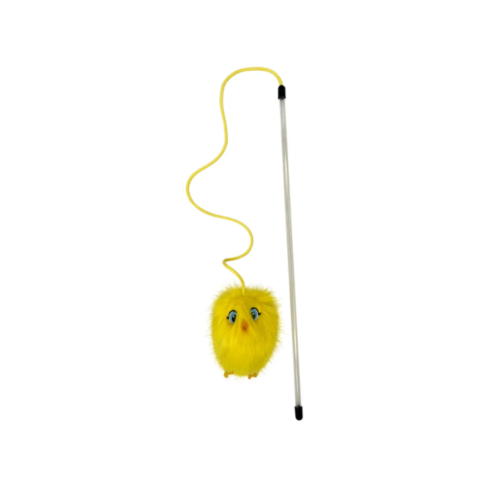【KONG】輕巧發聲互動玩具－嘰喳小雞逗貓棒(貓咪玩具 互動玩具 逗貓棒 )