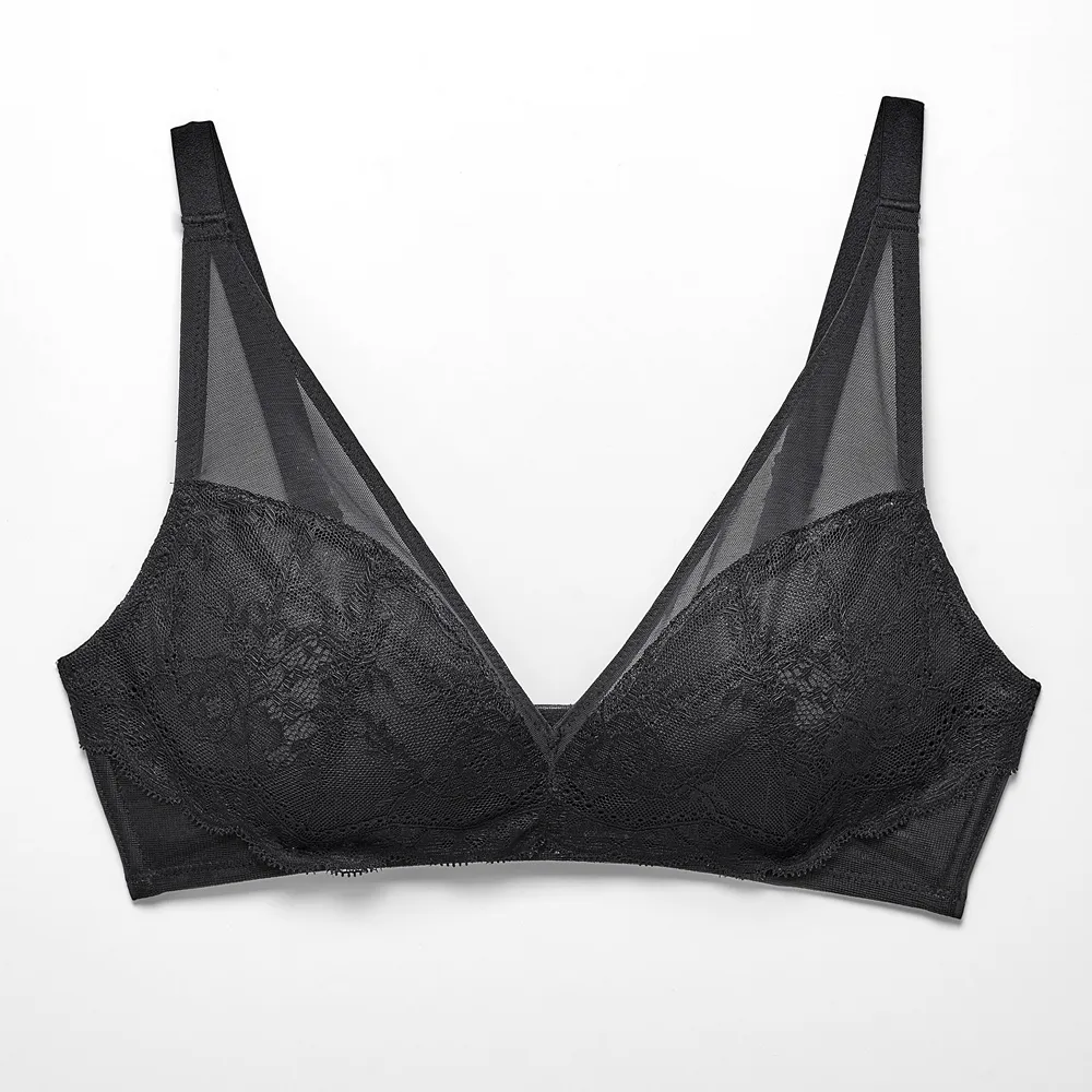 【Wacoal 華歌爾】Wire Free 無鋼圈減壓Bra B:4L/ D:M-3L罩杯內衣 NBB214BL(慕尼黑)