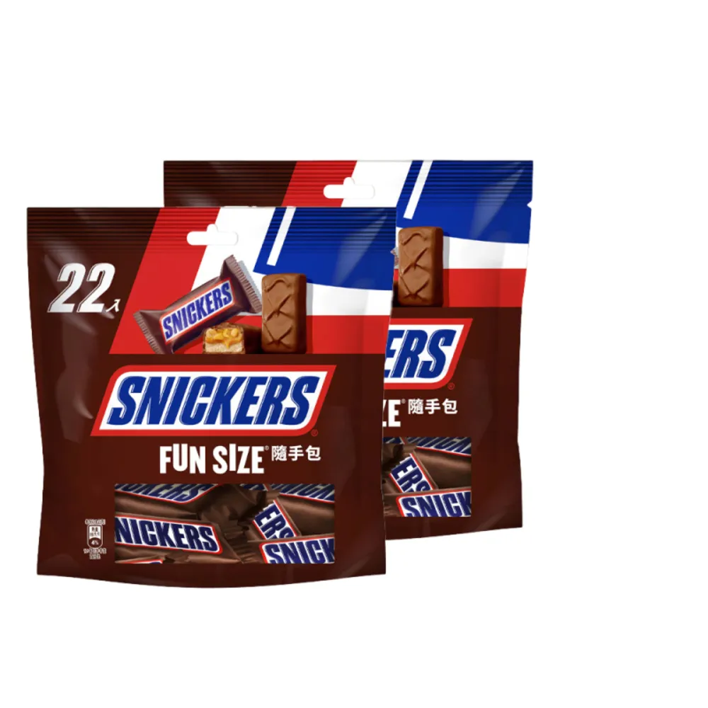 【Snickers 士力架】花生巧克力 樂享包 (18g*22入) *2包 (零食/點心)