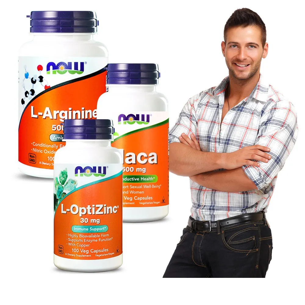 【NOW健而婷】維持巔峰套組(瑪卡MACA+精胺酸一氧化氮+鋅)