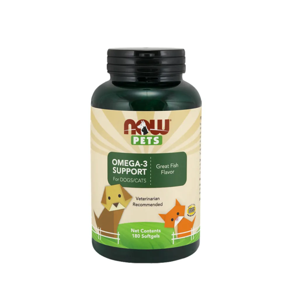 【NOW 娜奧】寵物Omega-3魚油軟膠囊180顆-Now Foods(提供Omega-3脂肪酸營養)