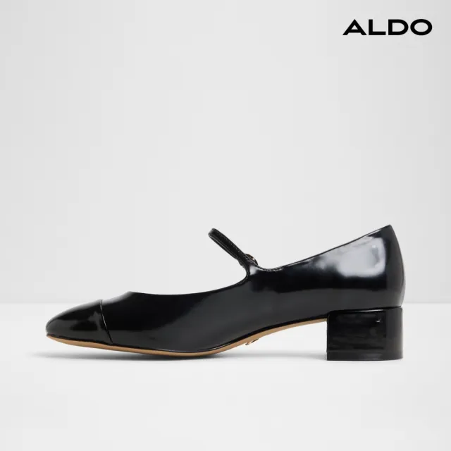 【ALDO】DECIMA-復古漆皮扣帶粗跟鞋-女鞋(黑色)