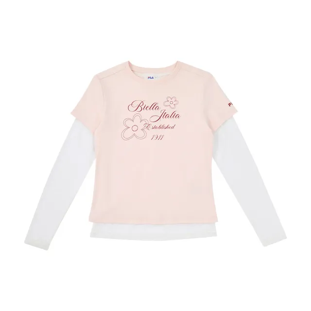 【FILA】女長袖圓領T恤-粉色 5TEA-5411-PK