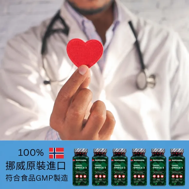 【Isbjorn 北極熊保健專家】挪威三倍濃縮 Omega-3 魚油膠囊六瓶(保健禮盒 六瓶共864顆)