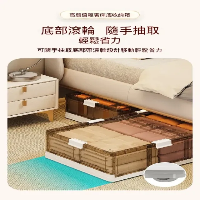 【ZHIPU 芝浦】收納箱 床底收納箱 64*42*20CM折疊收納箱 大容量床底櫃 抽屜式整理箱 帶輪整理箱 定制款L