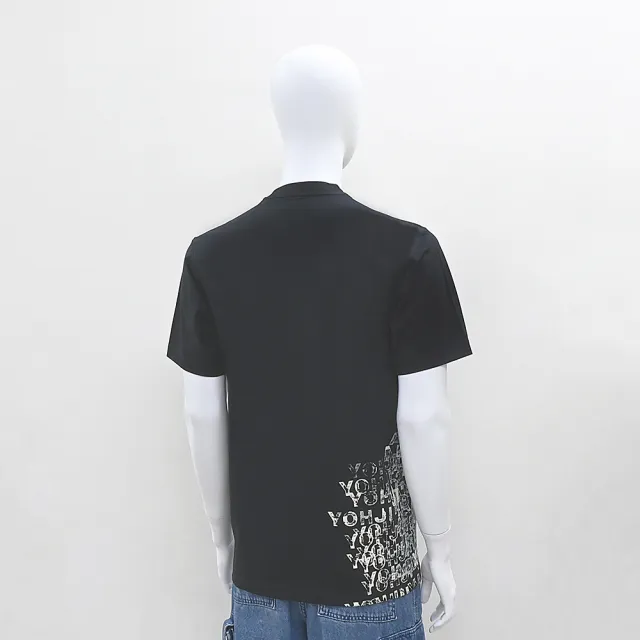 【Y-3 山本耀司】Y-3 GFX內裡燙印白字LOGO棉質解構文字圓領短袖寬鬆T恤(黑)