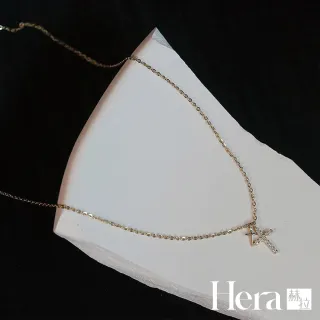 【HERA 赫拉】鍍14K金雙十字架鎖骨鍊 H115070602(14K 雙十字架 鎖骨鍊)