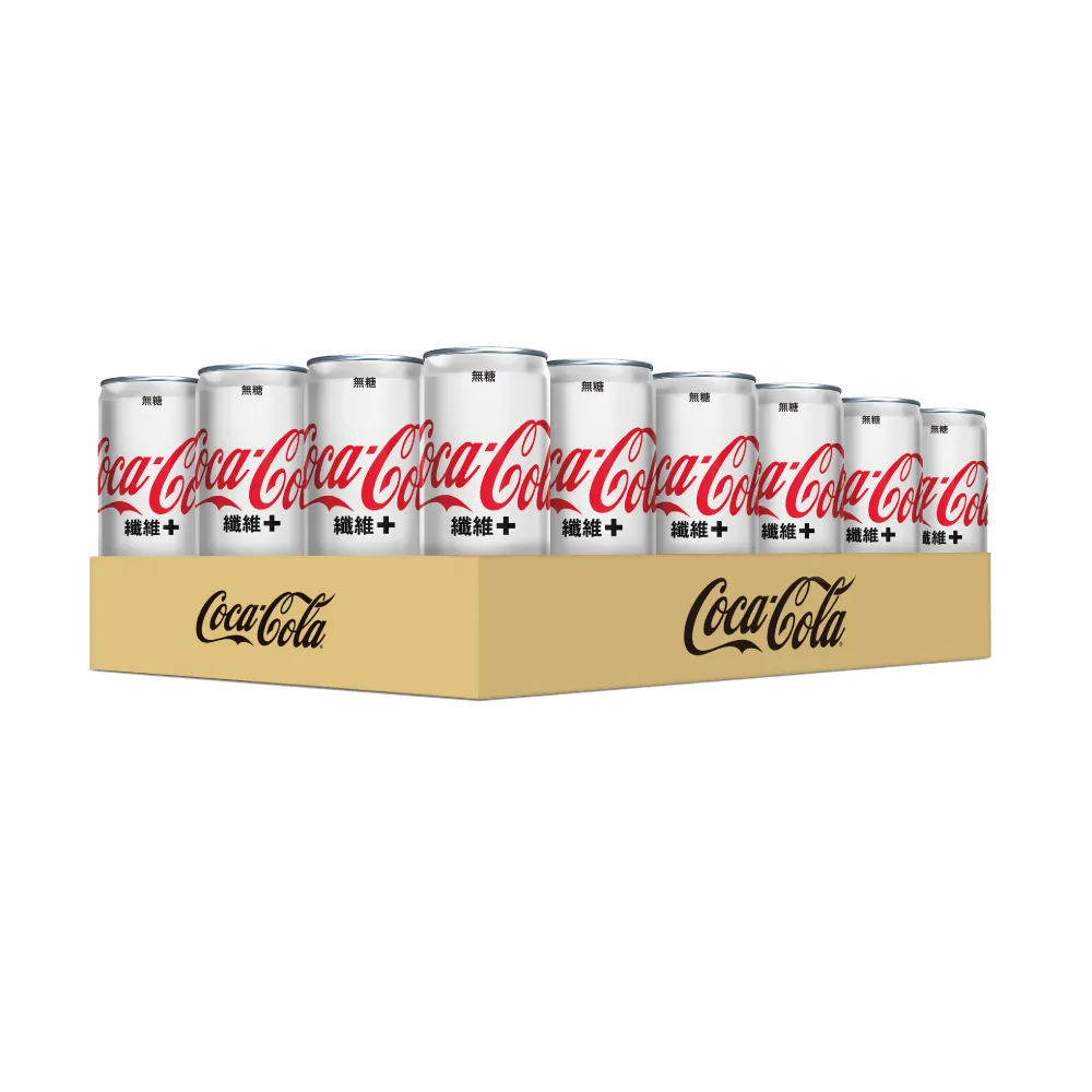 【可口可樂】纖維+ 隨行罐330ml x24入/箱(無糖)