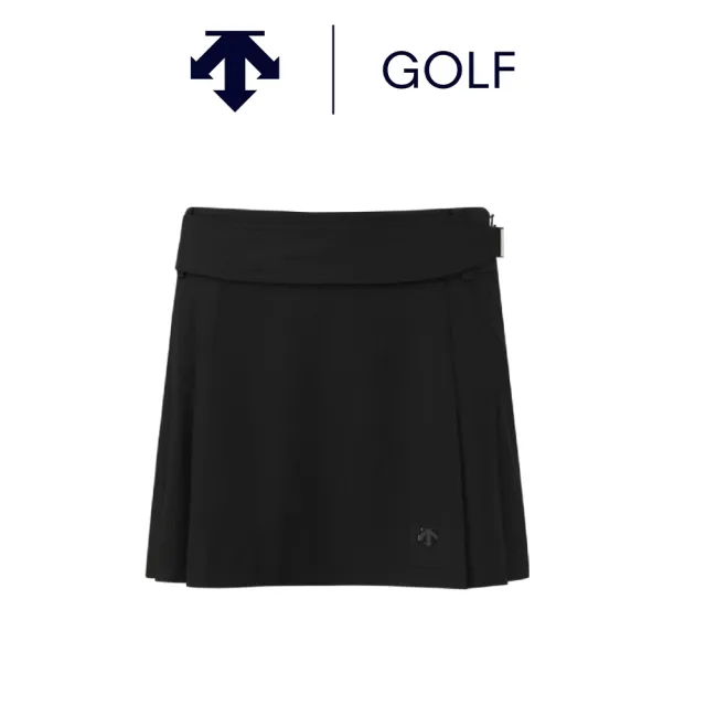 【DESCENTE】GOLF 迪桑特 A-LINE 女款 高爾夫短裙 A字裙 運動裙 黑色