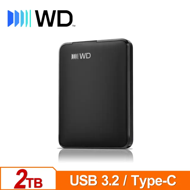 【WD 威騰】Elements 2TB 2.5吋 USB-C行動硬碟 (USB 3.2 Gen 1)