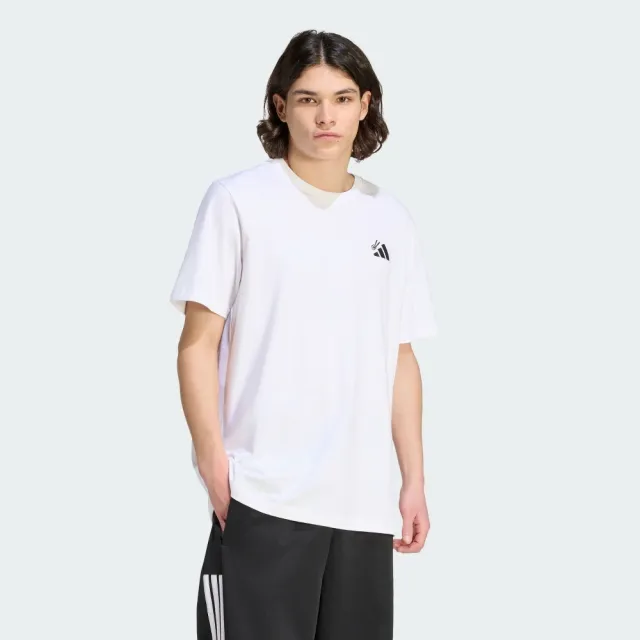 【adidas 愛迪達】短袖上衣 男 寬鬆版型 亞規 M SUSHI T 白 KS5077