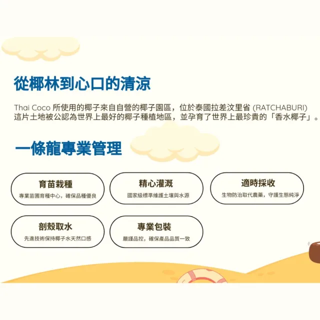 泰國第一品牌 THAI COCO 100％純天然椰子水 1Lx12瓶/箱
