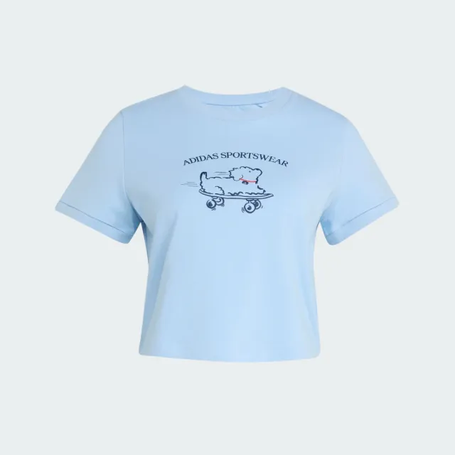 【adidas 愛迪達】運動 休閒 短袖 T恤 女上衣 ANIMAL POP T 2(KT2774)