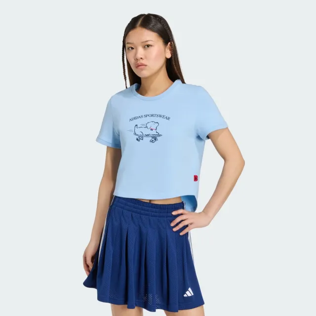【adidas 愛迪達】運動 休閒 短袖 T恤 女上衣 ANIMAL POP T 2(KT2774)