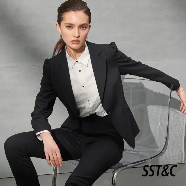 【SST&C】女裝 黑色劍領單釦西裝外套7162204001(限時3折)
