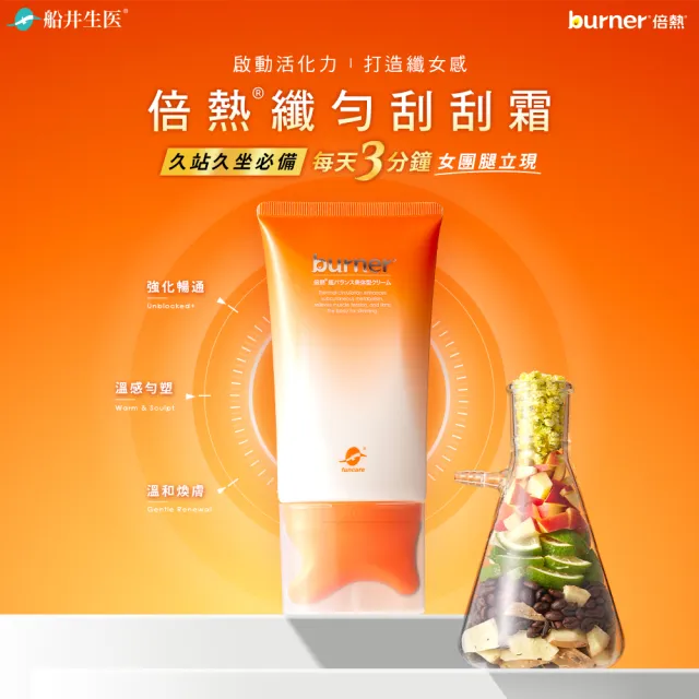 【burner 船井倍熱】纖勻刮刮霜100mlx2(自帶按摩頭/輕盈放鬆/緊實細緻)