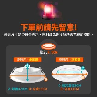 【DanceLight 舞光】4入組 8W廣角 坎燈 LED浩瀚崁燈 崁孔9.5CM 時尚白/貴族黑(白光/黃光/自然光)