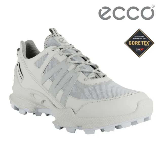 【ecco】BIOM C-TRAIL W 蹤跡健步都會探索防水運動鞋 女鞋(白色/亮白色/灰白色 80325360955)