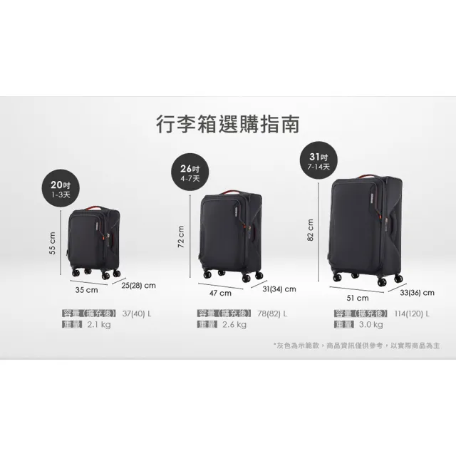 【AMERICAN TOURISTER 美國旅行者】26吋 APPLITE 5 前開式/上掀式可擴充輕量布面軟殼行李箱/布箱(多色可選)
