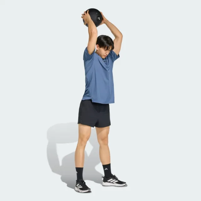 【adidas 愛迪達】短袖上衣 男 訓練 慢跑 亞規 D4T PrimeLift T 藍 KV6621