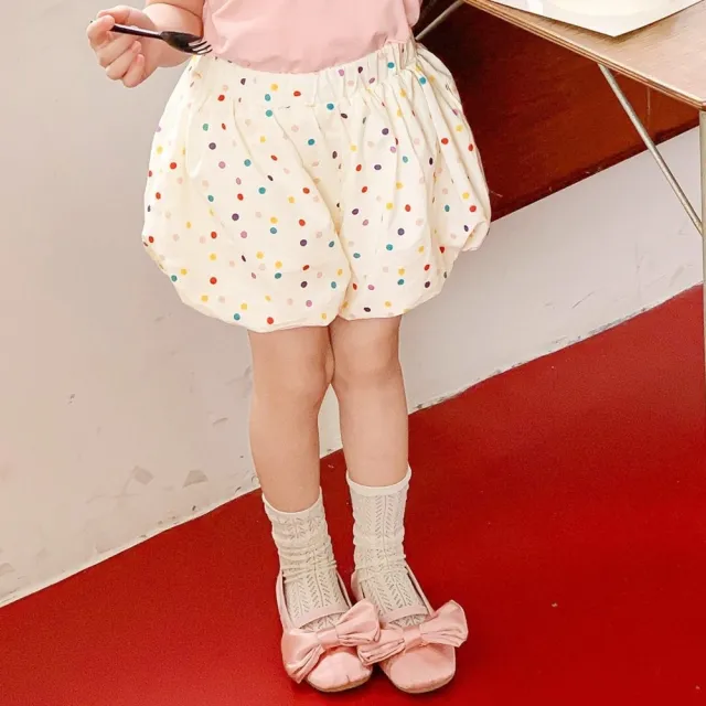 【橘魔法】彩色點點篷篷花苞褲 女童 中童 小童 童裝 燈籠褲 短褲 褲子