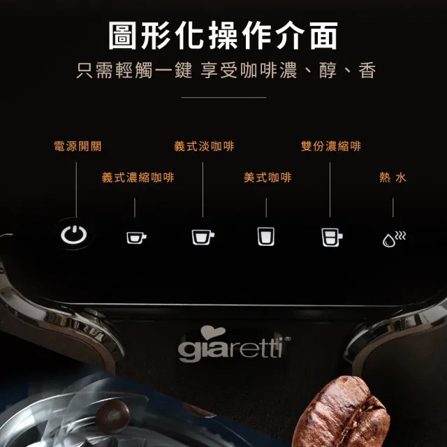 【Giaretti】Barista C2+全自動義式咖啡機GI-8510(璀璨金/粉雪白)+morphy richards摩飛輕盈奶泡機