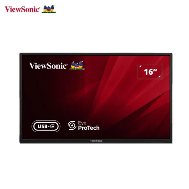【ViewSonic 優派】5入組★VA1650 16型 USB-C 輕薄可攜式螢幕(IPS/3.5mm耳機孔/內建可折疊支架/7ms)