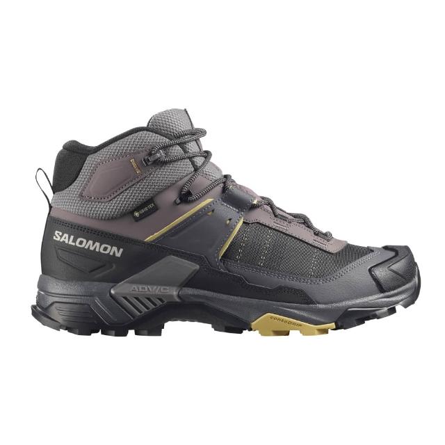【salomon】X ULTRA 5 MID WIDE GORE-TEX 男款 登山鞋 灰褐