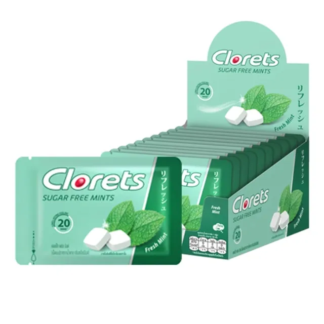 泰國Clorets 無糖薄荷涼糖 15.4g X 10入 薄荷味/西瓜味