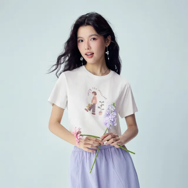 【GIORDANO 佐丹奴】男女裝印花圓領短袖T恤(多色任選)