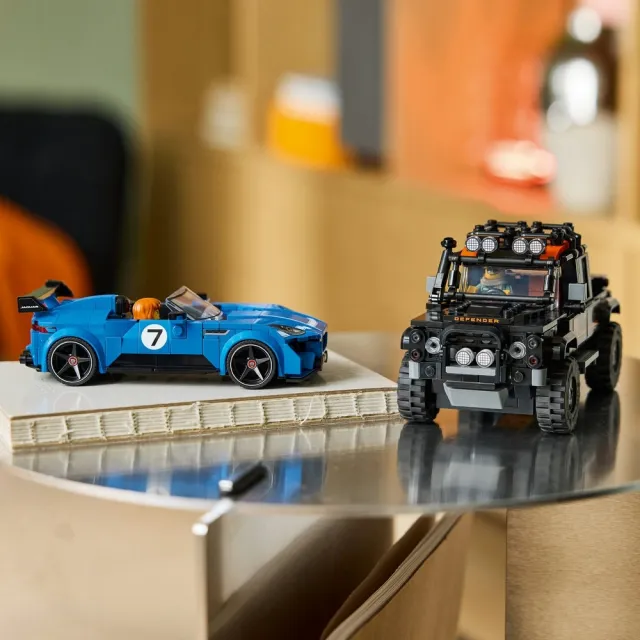 【LEGO 樂高】極速賽車系列 77264 Jaguar Project 7 和 Land Rover Defender(捷豹 荒原路華 禮物 玩具)
