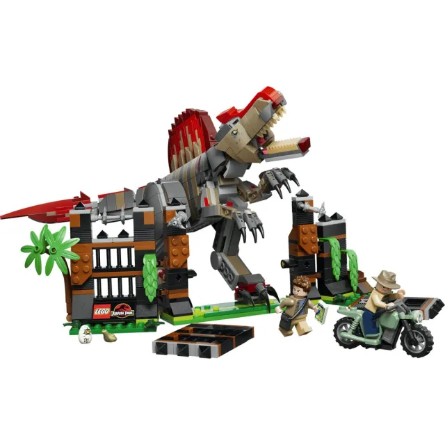 【LEGO 樂高】侏羅紀世界系列 77982 棘龍大脫逃(恐龍 創意遊戲 禮物 兒童玩具)