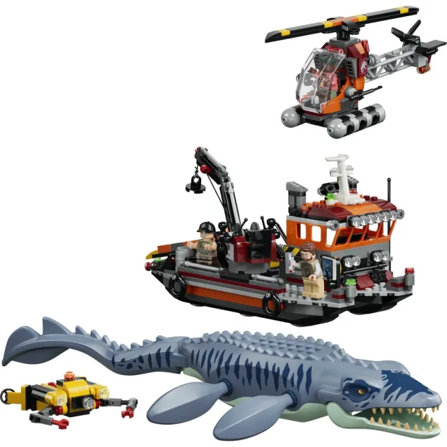 【LEGO 樂高】侏羅紀世界系列 77983 滄龍的船隻攻擊(恐龍 船 禮物 兒童玩具)