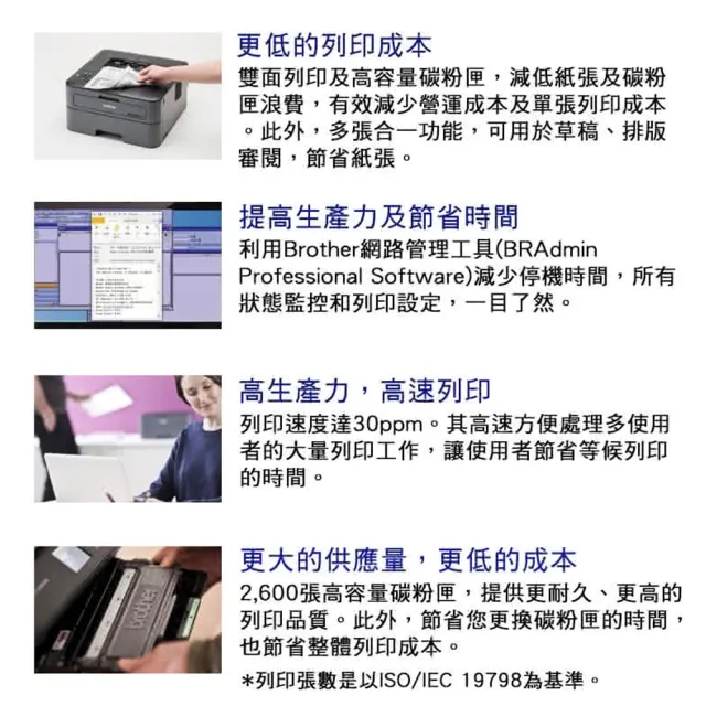 【brother】官方直營 HL-L2320D 高速黑白雷射自動雙面印表機(無WIFI功能/隨機碳粉2600頁)