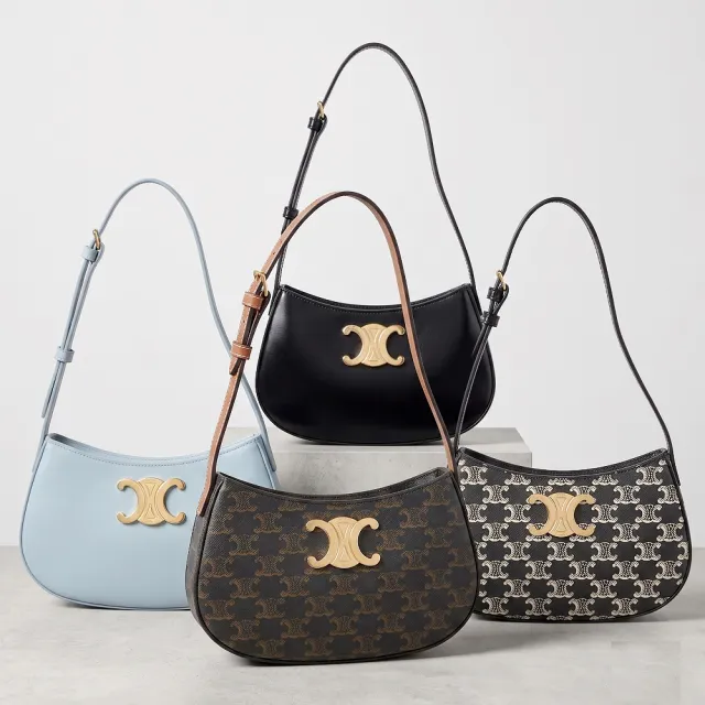 【CELINE】賽琳 Tilly 中型 凱旋門標誌亮面牛皮肩背包-多款可選(肩背包 手提包 腋下包)